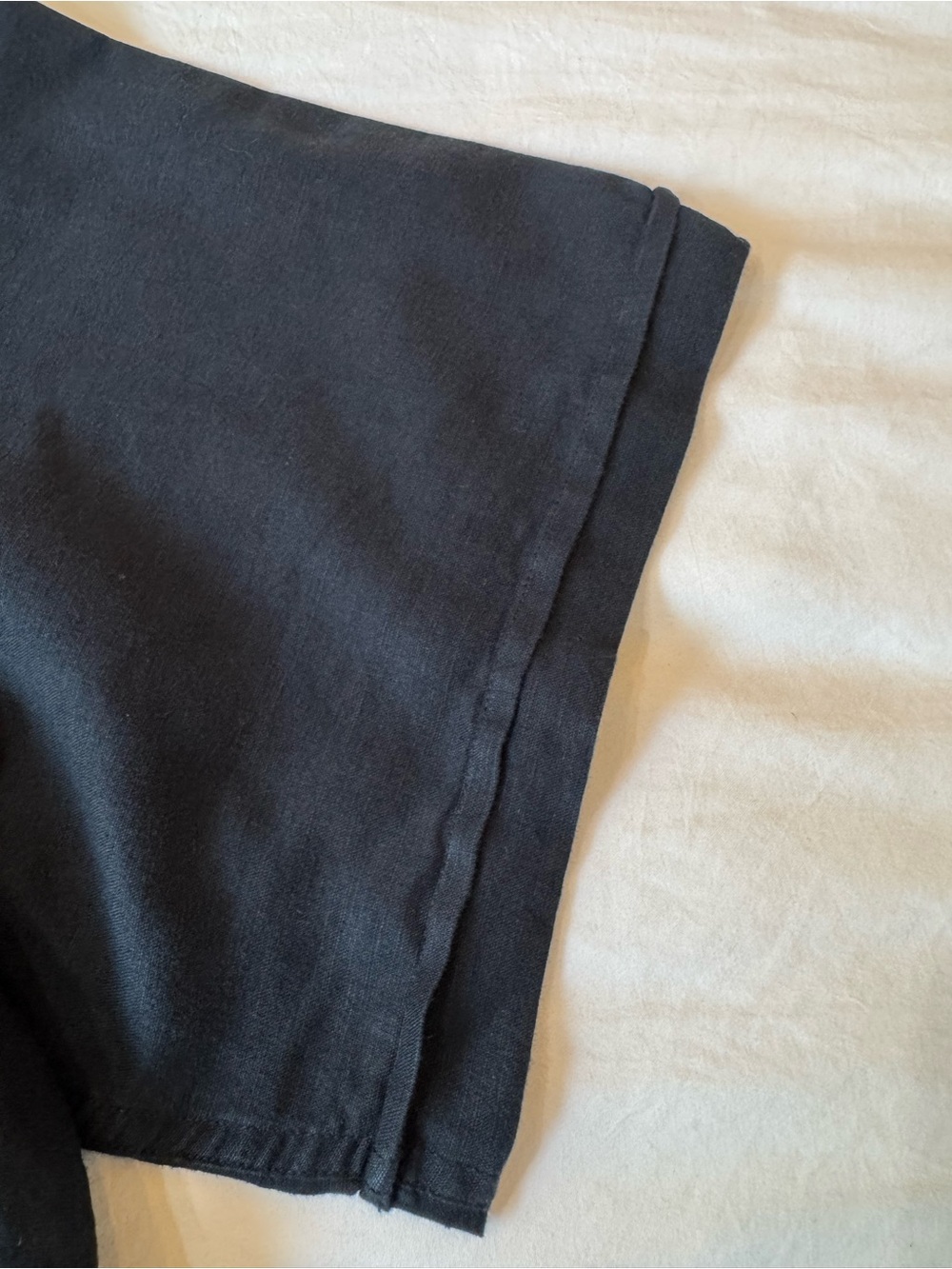 Linen Cotton Button Up Camp Shirt Relaxed Black 2XL Cafe Luna Casual Utility - Picture 7 of 10